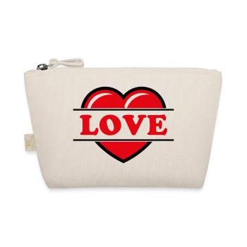 Herz / Herzchen / Love / Liebe (Red 2C) - Bio-Täschchen - Natur - Vorne