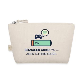 Sozialer Akku 1% – Dabei! - Bio-Täschchen - Natur - Vorne