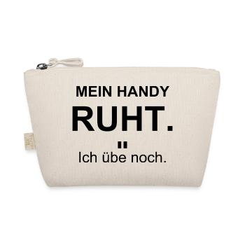 Mein Handy ruht – Ich übe noch – schwarz - Bio-Täschchen - Natur - Vorne
