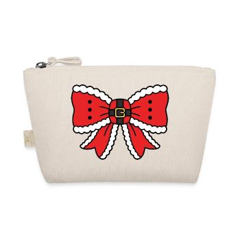 Niedliche Kawaii Santa Bow Festliche Weihnachtskunst - Bio-Täschchen - Natur - Vorne