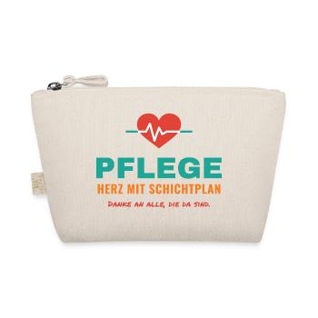 Pflege – Herz mit Schichtplan - Bio-Täschchen - Natur - Vorne