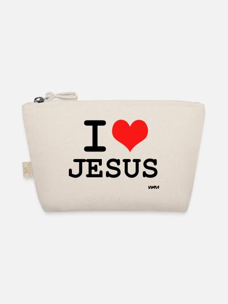 i love Jesus - couleurs personnalisables - Trousse biologique - nature