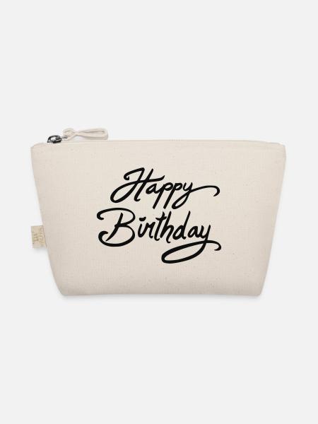 happy bday / Geburtstag - Bio-Täschchen - Natur - Vorne