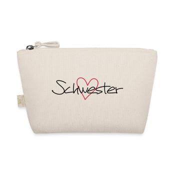 Herz Schwester Schwesterherz Geschenk Liebe - Bio-Täschchen - Natur - Vorne
