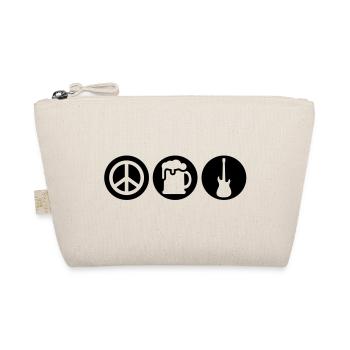 Peace | Beer | Rock | Frieden | Bier | Rock & Roll - Organic Pouch - nature - Front