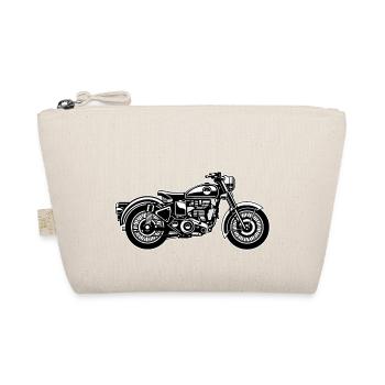 Motorrad / Classic Motorcycle 04_schwarz weiß - Bio-Täschchen - Natur - Vorne