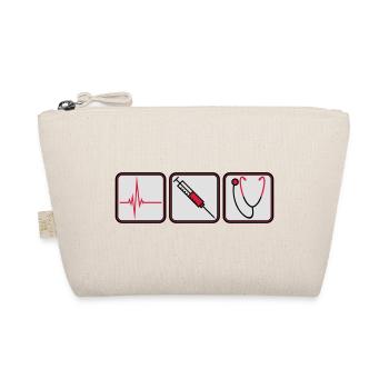 Docteur 3 boutons seringue logo Écoute du stéthoscope - Trousse biologique - nature - Devant