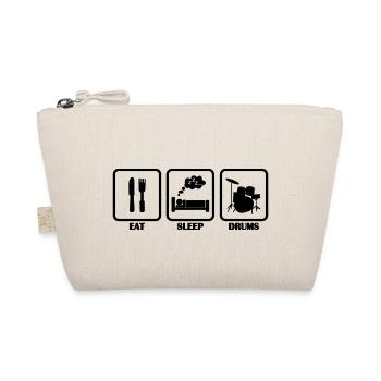 Essen Schlafen Schlagzeug Drummer Geschenk idee - Bio-Täschchen - Natur - Vorne