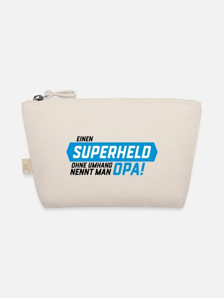 Superheld ohne Umhang Opa - Bio-Täschchen - Natur - Vorne