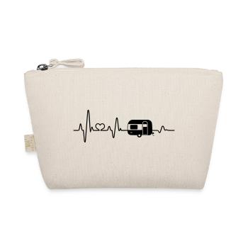 Caravan Camping Motorhome Camper Heartbeat - Organic Pouch - nature - Front