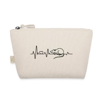 Rat Heartbeat I Love Rats ECG Rodent - Organic Pouch - nature - Front