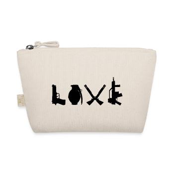 LOVE Banksy Waffen Typografie Street Art - Bio-Täschchen - Natur - Vorne