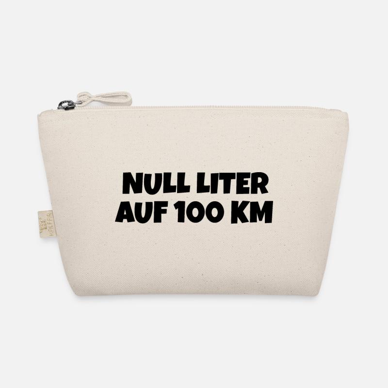 Null Liter auf 100 Km Fahrrad Spruch - Bio-Täschchen - Natur