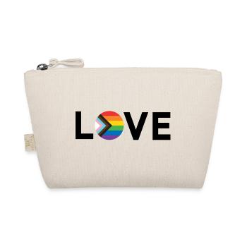 Mois de la fierté LGBT - Love is Love - Drapeau LGBTQIA+ - Trousse biologique - nature - Devant