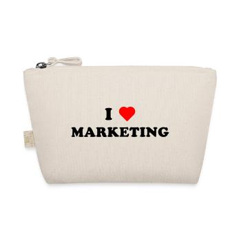 I LOVE MARKETING (schwarz) - Bio-Täschchen - Natur - Vorne