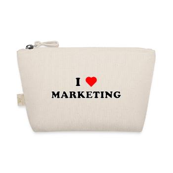 I LOVE MARKETING (schwarz/weiße Umrandung) - Bio-Täschchen - Natur - Vorne