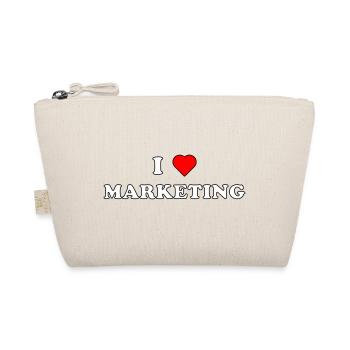 I LOVE MARKETING (weiß/schwarze Umrandung) - Bio-Täschchen - Natur - Vorne