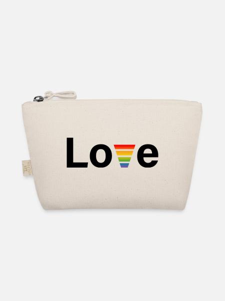CSD Regenbogen love Shirt - Bio-Täschchen - Natur