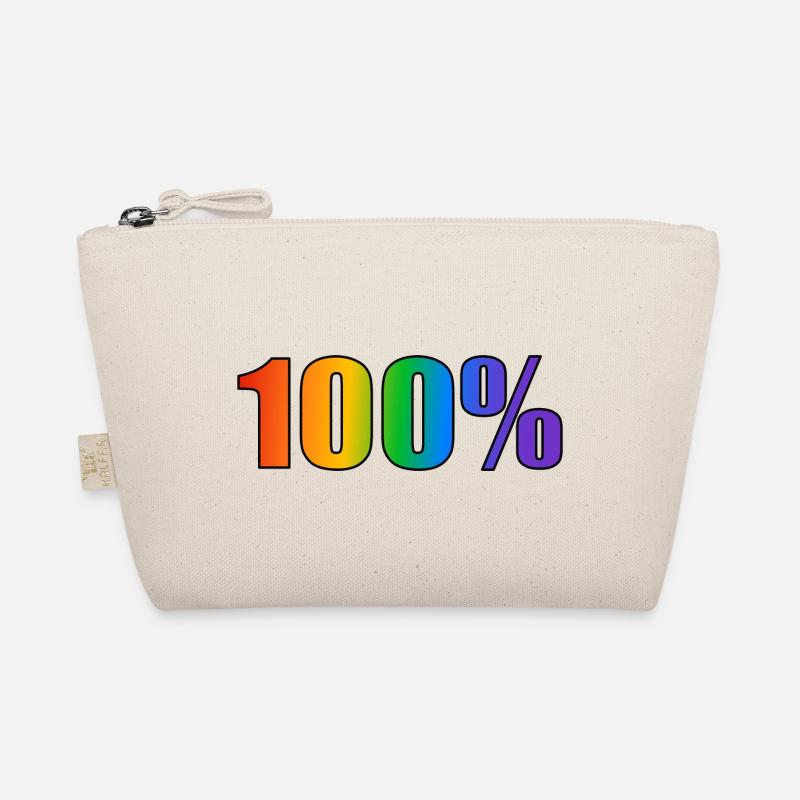100 Prozent schwuler LGBT Pride Regenbogentext Bio-Täschchen