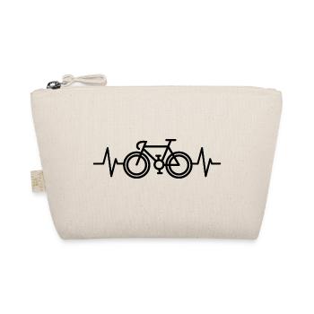 Fahrrad Rennrad Herzschlag Gravel SInglespeed Puls - Bio-Täschchen - Natur - Vorne
