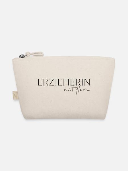 Erzieherin mit Herz - Bio-Täschchen - Natur - Vorne