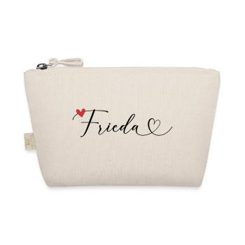 Frieda Nom Prénom Calligraphie coeur - Trousse biologique - nature - Devant