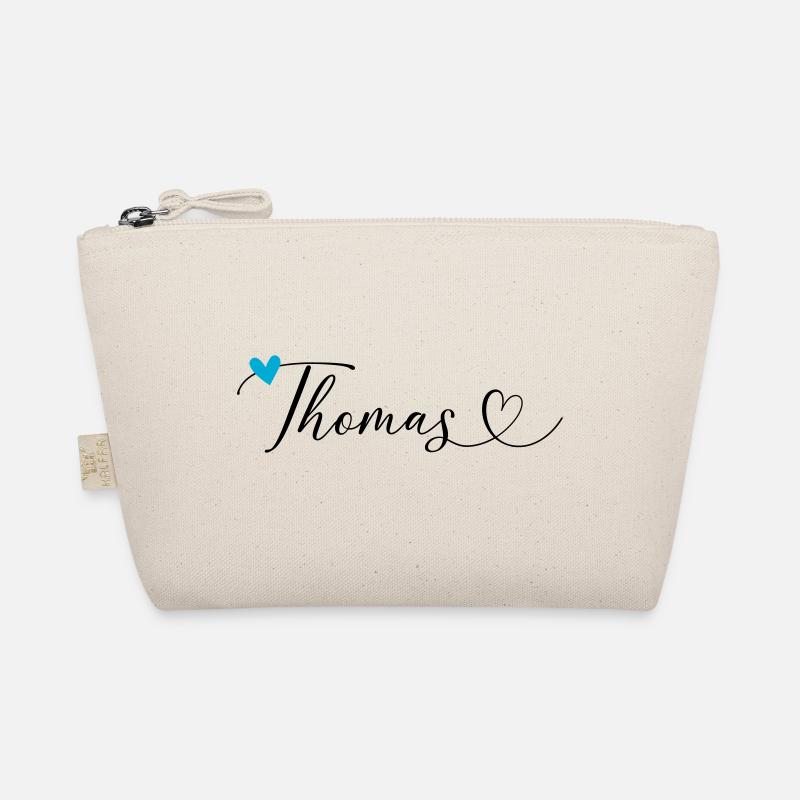 Thomas Surname First name Calligraphy Heart Organic Pouch