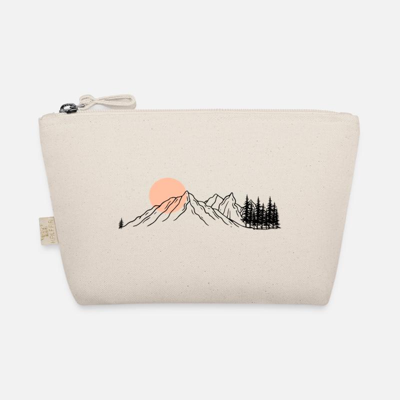 Peach Horizon Line Art Organic Pouch
