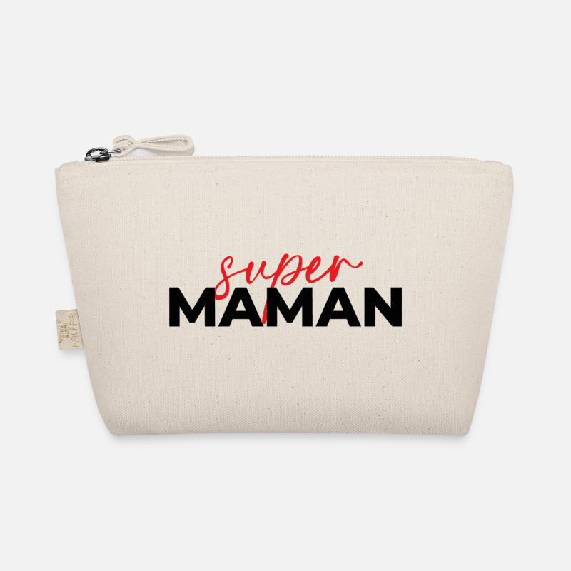 Super Maman Script Rouge sur Noir Trousse biologique