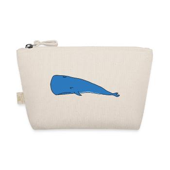 Blue Whale Minimalist Lazy Sleepy Design - Organic Pouch - nature - Front
