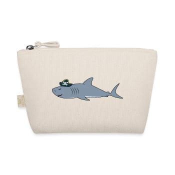 Piratenhai Lustiger Totenkopf gekreuzte Knochen Ozean-Meer-Geschenk - Bio-Täschchen - Natur - Vorne