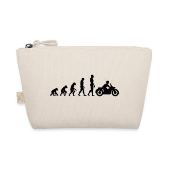 EVOLUTION: FROM APE TO MOTORCYCLIST! - Organic Pouch - nature - Front