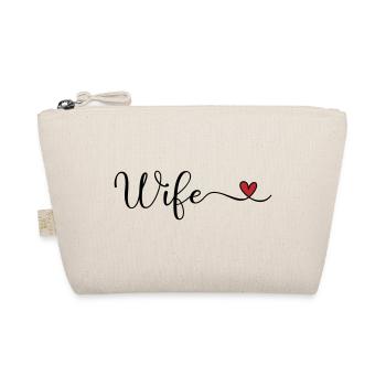 Wife Heart Typography - Organic Pouch - nature - Front