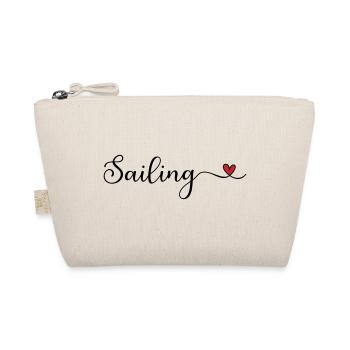 Sailing Heart Typography Gift - Organic Pouch - nature - Front