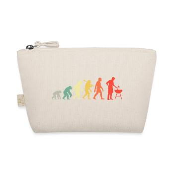 Retro Grillen Evolution für BBQ Grillteufel - Bio-Täschchen - Natur - Vorne