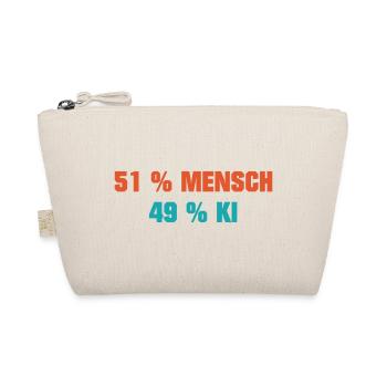 51 % Mensch · 49 % KI - Bio-Täschchen - Natur - Vorne