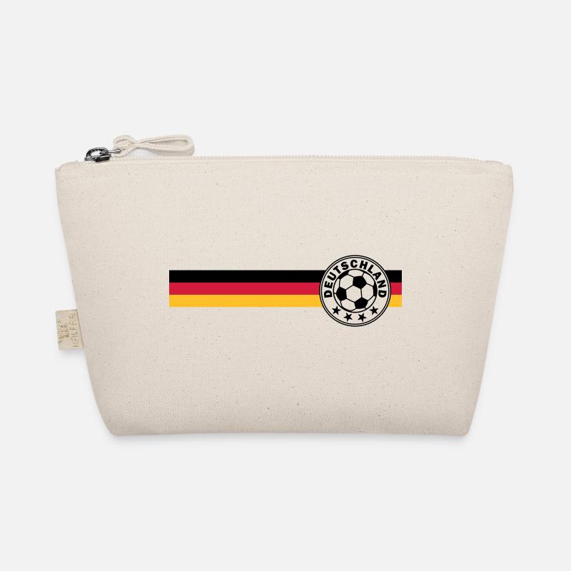 Fußballlogo auf Deutschandfahne - Bio-Täschchen - Natur