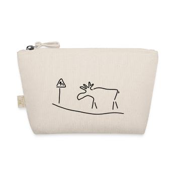 elch mit warnschild - Bio-Täschchen - Natur - Vorne