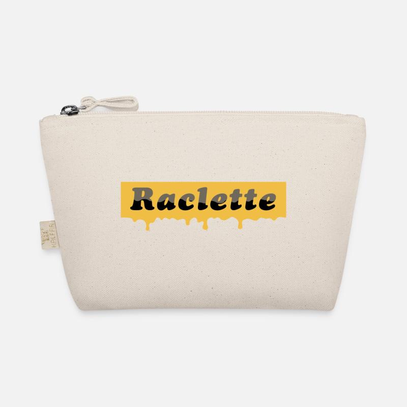 Raclette Schriftzug - smelted cheese - Bio-Täschchen - Natur