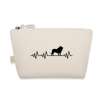 Heartbeat Lion Love Lions Heart ECG Africa Safari - Organic Pouch - nature - Front