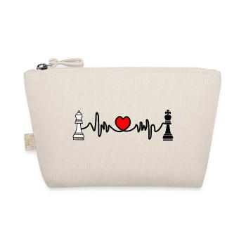Schach Cardio König schwarz und Dame weiß - Bio-Täschchen - Natur - Vorne