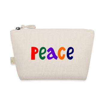 Colored letters with the word peace "Peace" - Organic Pouch - nature - Front