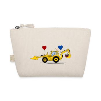 Birthday Excavator Tractor - Organic Pouch - nature - Front