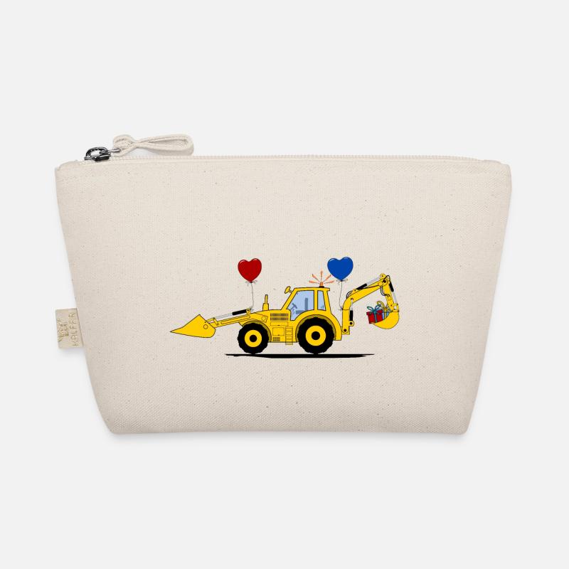 Birthday Excavator Tractor Organic Pouch