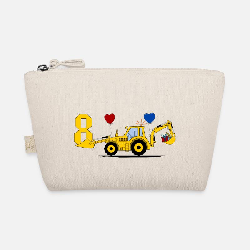 8. Geburtstag Bagger Traktor Bio-Täschchen