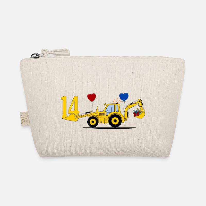 14. Geburtstag Bagger Traktor Bio-Täschchen