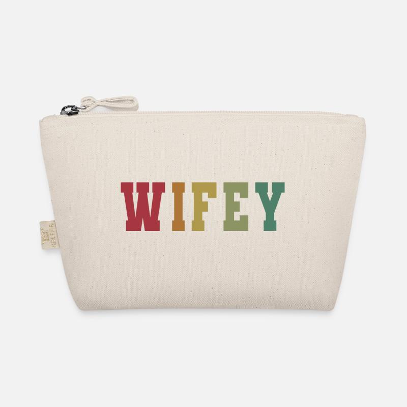 Retro Wifey Matching Paar Hochzeitsfeier Ehe Bio-Täschchen