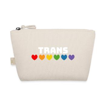 Rainbow heart trans white - Organic Pouch - nature - Front