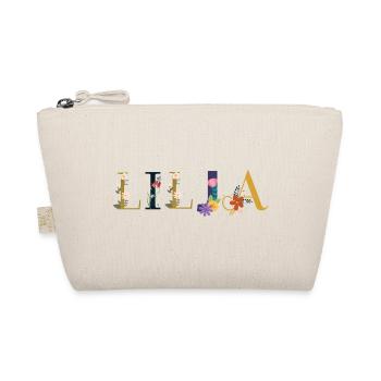 Le nom de LILJA décoré de fleurs - Trousse biologique - nature - Devant
