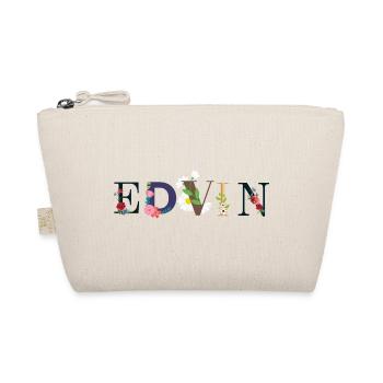 EDVIN Name mit Blumen geschmückt - Bio-Täschchen - Natur - Vorne